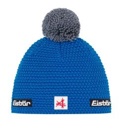 Czapka Eisbar Jamie Pompon MÜ SA. Niebieskie czapki męskie Eisbar, bez wzorów, z wełny, sportowe. Za 205.51 zł.