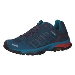 Buty turystyczne męskie Meindl Finale Gore-Tex. Czerwone buty trekkingowe męskie Meindl, bez wzorów, z gore-texu, bez zapięcia, trekkingowe, gore-tex. W wyprzedaży za 678.30 zł.
