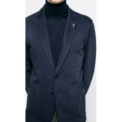 Trussardi Jeans - Marynarka. Niebieskie marynarki męskie TRUSSARDI JEANS, bez wzorów, z bawełny. W wyprzedaży za 499.90 zł.