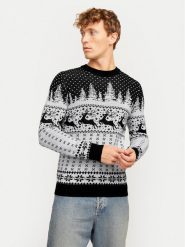 Jack & Jones Sweter Xmas Gabriel 12266118 Szary Regular Fit. Szare kardigany męskie Jack & Jones, m, bez wzorów, z syntetyku, bez ramiączek. Za 99.99 zł.