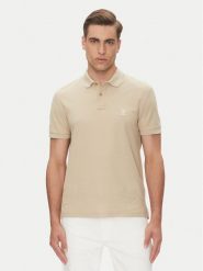 Tommy Hilfiger Polo MW0MW33167 Beżowy Regular Fit. Brązowe koszulki polo męskie Tommy Hilfiger, m, bez wzorów, z bawełny, bez kołnierzyka, bez ramiączek. Za 289.99 zł.