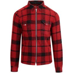 LEE Wool Zip Overshirt BRIGHT RED L67LVRKG 112116895. Czerwone płaszcze męskie Lee, l, bez wzorów, bez kaptura. Za 269.99 zł.