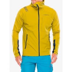 Kurtka softshell męska La Sportiva Aequilibrium Speed Jacket. Żółte kurtki softshell męskie La Sportiva, m, bez wzorów, z softshellu, bez kaptura, trekkingowe. Za 698.19 zł.
