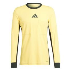 Dżersej z długim rękawem adidas Referee 24. Żółte koszulki męskie z długim rękawem ADIDAS, bez wzorów, z dżerseju, sportowe, bez kołnierzyka, bez ramiączek. W wyprzedaży za 198.20 zł.