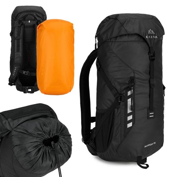 Plecak turystyczny KADVA Mundoro 35 l. Czarne plecaki męskie KADVA, bez wzorów. Za 189.99 zł.