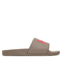 Klapki HUGO. Brązowe klapki i japonki męskie Hugo, bez wzorów. Za 139.99 zł.