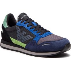 Sneakersy EMPORIO ARMANI - X4X215 XL200 A101 Blu/Lime/Black. Niebieskie buty sportowe na co dzień męskie Emporio Armani, z materiału. Za 709.00 zł.