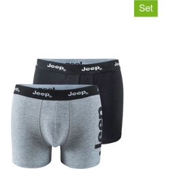 Bokserki (2 szt.) w kolorze szaro-czarnym. Czarne bokserki męskie Jeep, m, bez wzorów. W wyprzedaży za 47.95 zł.