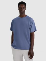 4F T-shirt oversize gładki męski - granatowy L. Niebieskie t-shirty sportowe męskie 4f, l, z aplikacjami, z bawełny, klasyczne, bez ramiączek. Za 69.99 zł.