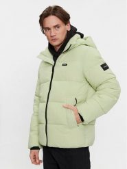 Calvin Klein Kurtka zimowa Crinkle K10K110336 Zielony Regular Fit. Zielone kurtki męskie Calvin Klein, na zimę, m, bez wzorów, z syntetyku, bez ramiączek, bez kaptura. Za 1,049.00 zł.