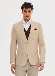 PAKO LORENTE – Casualowa marynarka męska w kolorze beżowym. Brązowe marynarki męskie Pako Lorente, m, bez wzorów, z elastanu. Za 399.99 zł.