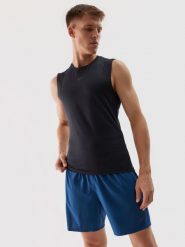 4F Spodenki treningowe z materiału z recyklingu męskie - granatowe 3XL. Niebieskie szorty sportowe męskie 4f, bez wzorów, z dzianiny, sportowe. W wyprzedaży za 49.99 zł.