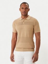 KARL LAGERFELD Polo 655009 562301 Beżowy Regular Fit. Brązowe koszulki polo męskie KARL LAGERFELD, m, bez wzorów, z bawełny, bez kołnierzyka, bez ramiączek. Za 669.99 zł.