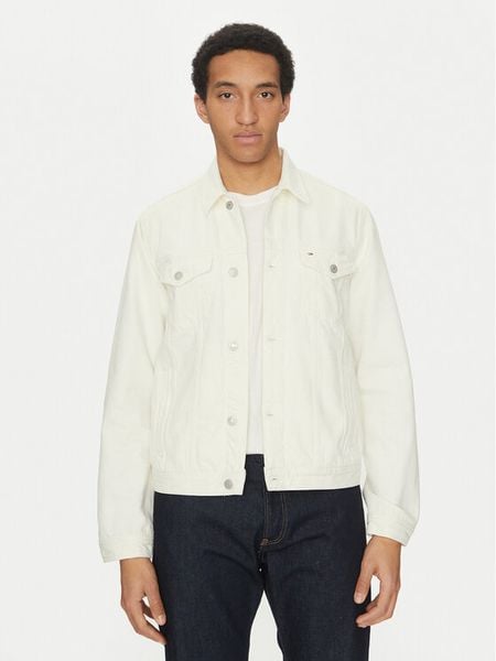Tommy Hilfiger Kurtka jeansowa MW0MW39212 Écru Regular Fit. Kurtki męskie Tommy Hilfiger, m, bez wzorów, z bawełny, bez ramiączek, bez kaptura. Za 359.99 zł.