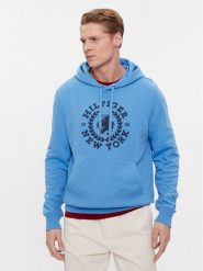 Tommy Hilfiger Bluza Big Icon MW0MW33650 Niebieski Regular Fit. Niebieskie bluzy nierozpinane męskie Tommy Hilfiger, l, bez wzorów, z bawełny, bez ramiączek, bez kaptura. Za 449.99 zł.