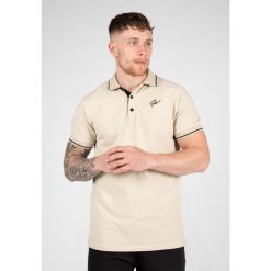 Delano Polo- Beżowy/Czarny. Brązowe koszulki polo męskie GORILLA WEAR, l, bez wzorów, sportowe, bez kołnierzyka, bez ramiączek. Za 140.00 zł.