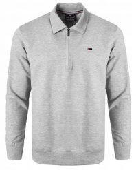 Wygodna Bluza Bawełniana - Pako Jeans - z Kołnierzykiem Polo, Popielata. Szare bluzy rozpinane męskie Pako Jeans, l, bez wzorów, z bawełny, klasyczne, bez ramiączek, bez kaptura. Za 175.00 zł.