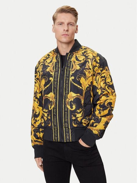 Versace Jeans Couture Kurtka bomber 79GASD07 CQ20D Czarny Regular Fit. Czarne kurtki męskie Versace Jeans Couture, m, bez wzorów, z jeansu, bez ramiączek, bez kaptura. Za 1,359.00 zł.