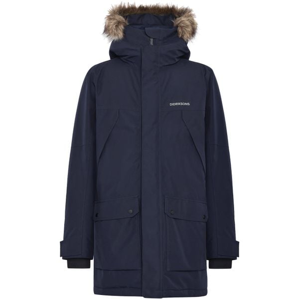 Parka Didriksons Rick 2. Niebieskie parki męskie Didriksons, bez wzorów, bez kaptura. W wyprzedaży za 1,245.55 zł.