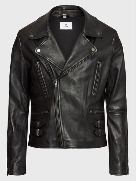 Serge Pariente Kurtka skórzana Dylan Czarny Regular Fit. Czarne kurtki męskie Serge Pariente, m, bez wzorów, ze skóry, bez ramiączek, bez kaptura. Za 1,179.00 zł.
