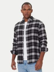 Tommy Jeans Koszula DM0DM22024 Czarny Regular Fit. Czarne koszule męskie Tommy Jeans, l, bez wzorów, z bawełny, bez kołnierzyka, bez ramiączek. Za 369.99 zł.