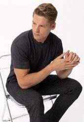 Gładka koszulka 200 g/m², Comfort Fit, T-PERSONAL. Szare t-shirty męskie Volcano, m, bez wzorów, z jeansu, bez kołnierzyka, bez ramiączek. Za 69.99 zł.