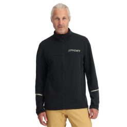 Bluza męska Spyder Speed Full Zip. Czarne bluzy nierozpinane męskie Spyder, m, bez wzorów, sportowe, bez ramiączek, bez kaptura. Za 649.99 zł.