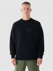 4F Bluza dresowa nierozpinana bez kaptura męska - czarna M. Czarne bluzy nierozpinane męskie 4f, m, bez wzorów, z bawełny, klasyczne, bez ramiączek, bez kaptura. W wyprzedaży za 79.99 zł.