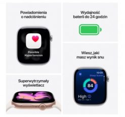 Smartwatch Apple Watch Series 11 GPS + Cellular 46mm Silver Aluminium Case with Purple Fog Sport Band - S/M. Fioletowe zegarki smartwatch Apple. Za 2,618.34 zł.