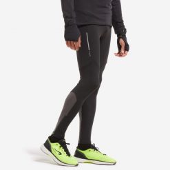 Legginsy do biegania męskie Kiprun Run 500 ocieplane. Czarne legginsy męskie KIPRUN, m, bez wzorów, z elastanu, do biegania. Za 139.99 zł.