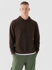 4F Bluza dresowa nierozpinana z kapturem męska - brązowa XL. Brązowe bluzy nierozpinane męskie 4f, m, bez wzorów, z bawełny, klasyczne, bez ramiączek, z kapturem. Za 79.99 zł.