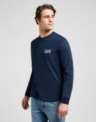 MESKA KOSZULKA LEE LS WOBBLY LEE TEE RIVET NAVY 112372359. Niebieskie t-shirty męskie Lee, m, bez wzorów, bez kołnierzyka, bez ramiączek. Za 119.99 zł.