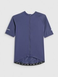 4F Koszulka kolarska męska - granatowa S. Niebieskie t-shirty męskie 4f, l, bez wzorów, z włókna, bez kołnierzyka, bez ramiączek. Za 179.99 zł.