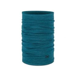 Chusta wielofunkcyjna z wełny merynosów Buff Merino. Zielone szaliki męskie Buff, bez wzorów, z wełny, sportowe. Za 123.99 zł.