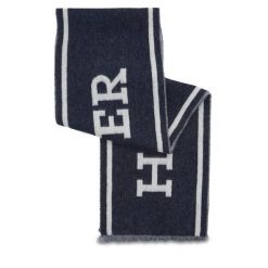 Szalik Tommy Hilfiger. Niebieskie szaliki męskie Tommy Hilfiger, bez wzorów. Za 339.99 zł.