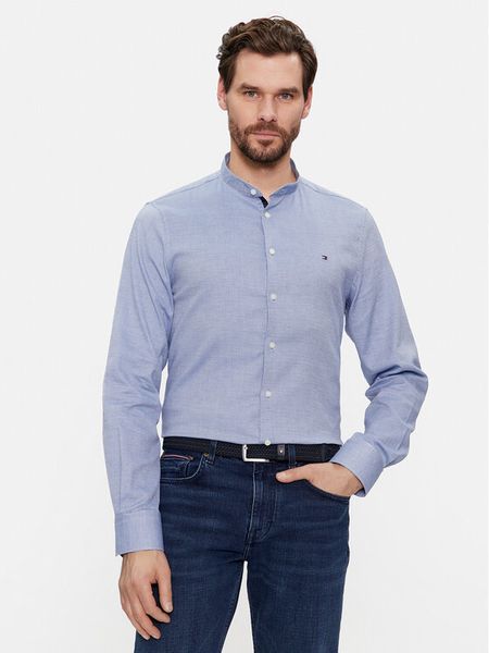 Tommy Hilfiger Koszula Cl Stretch Dobby Sf Shirt MW0MW33821 Niebieski Slim Fit. Niebieskie koszule męskie Tommy Hilfiger, m, bez wzorów, z bawełny, bez kołnierzyka, bez ramiączek. Za 229.99 zł.
