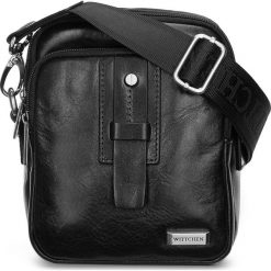 Torba 88-4U-505-1. Czarne torby męskie na ramię Wittchen, bez wzorów, eleganckie, na ramię, małe. Za 559.90 zł.
