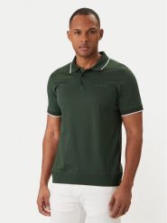 KARL LAGERFELD Polo 745080 562200 Zielony Regular Fit. Zielone koszulki polo męskie KARL LAGERFELD, m, bez wzorów, z bawełny, bez kołnierzyka, bez ramiączek. Za 539.99 zł.