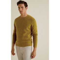 Mango Man - Sweter Bulky. Brązowe swetry męskie Mango Man, z dzianiny, z okrągłym kołnierzem. Za 199.90 zł.