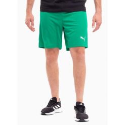 Spodenki Puma teamRISE zielone. Białe szorty sportowe męskie Puma, bez wzorów, sportowe. Za 92.94 zł.