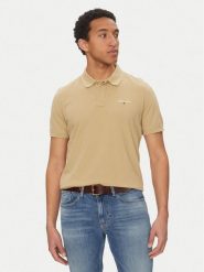 Tommy Jeans Polo Linear DM0DM20914 Beżowy Regular Fit. Brązowe koszulki polo męskie Tommy Jeans, m, bez wzorów, z bawełny, bez kołnierzyka, bez ramiączek. Za 209.99 zł.
