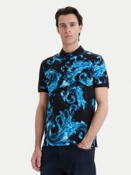 Versace Jeans Couture Polo 80GAG6S0 JS549 Niebieski Regular Fit. Niebieskie koszulki polo męskie Versace Jeans Couture, m, bez wzorów, z bawełny, bez kołnierzyka, bez ramiączek. Za 1,139.00 zł.