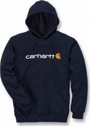 Carhartt Bluza Carhartt Signature Logo Midweight Navy. Niebieskie bluzy nierozpinane męskie Carhartt, m, bez wzorów, bez ramiączek, bez kaptura. Za 258.74 zł.