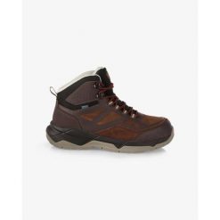Unisex wysokie buty outdoorowe Kilpi PITON HIGH WP-U. Brązowe buty trekkingowe męskie Kilpi, bez wzorów, z nylonu, sportowe, bez obcasa, bez zapięcia. Za 422.05 zł.