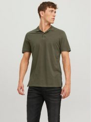 Jack & Jones Polo Basic 12136516 Zielony Slim Fit. Zielone koszulki polo męskie Jack & Jones, m, bez wzorów, z bawełny, bez kołnierzyka, bez ramiączek. Za 89.99 zł.