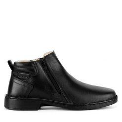 Botki Go Soft. Czarne sztyblety męskie GO SOFT, bez obcasa, bez zapięcia. Za 249.99 zł.