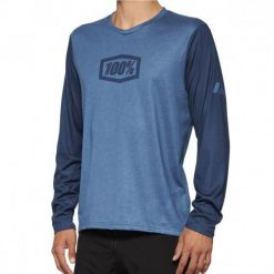 Bluza rowerowa męska 100% Airmatic Long Sleeve Jersey. Niebieskie bluzy nierozpinane męskie 100%, l, bez wzorów, z jersey, sportowe, bez ramiączek, bez kaptura. Za 229.99 zł.