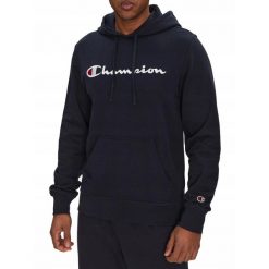 BLUZA męska CHAMPION 220726-BS501 kangurka z kapturem bawełna granatowa S. Niebieskie bluzy nierozpinane męskie CHAMPION, m, bez wzorów, z bawełny, bez ramiączek, z kapturem. Za 205.00 zł.