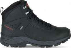 Buty trekkingowe męskie Merrell Vego Mid Leather Wp czarne r. 45 (J311538C). Czarne buty trekkingowe męskie Merrell, bez wzorów, bez zapięcia. Za 417.90 zł.