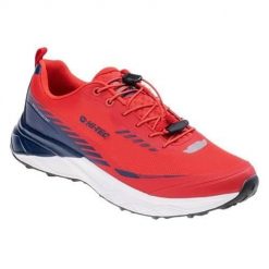 Buty trekkingowe męskie Hi-Tec Mostar. Czerwone buty trekkingowe męskie Hi-tec, bez wzorów, z gumy, sportowe, bez obcasa, bez zapięcia. W wyprzedaży za 221.65 zł.